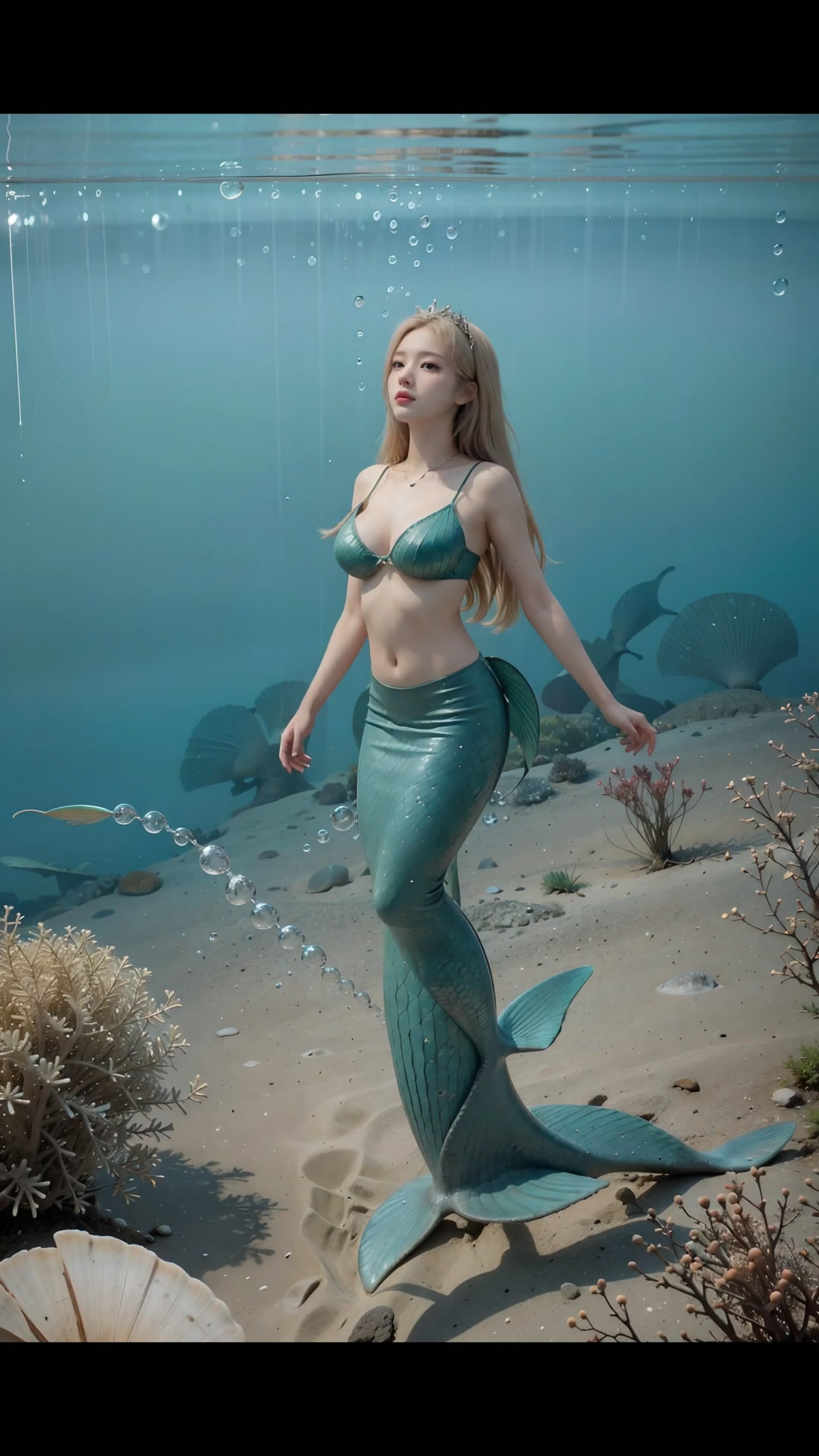 【Ai艺术】海底美丽的美人鱼