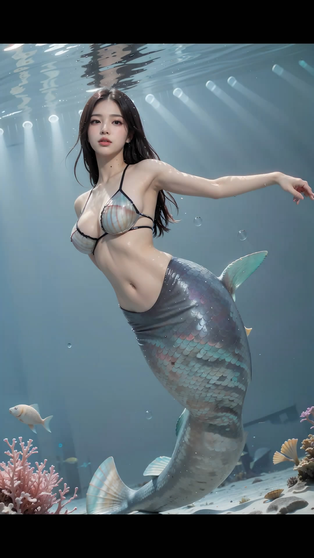 【Ai艺术】海底美丽的美人鱼
