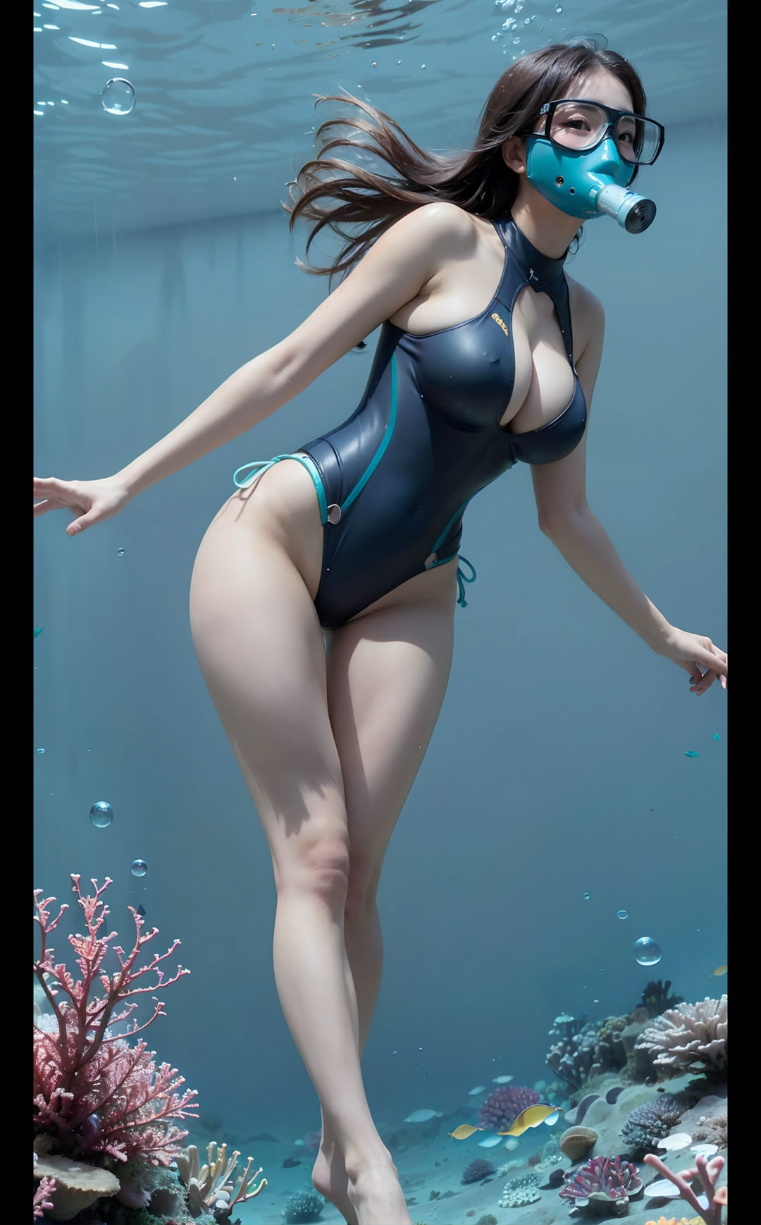 【Ai艺术】浮潜泳衣，海藻，鱼