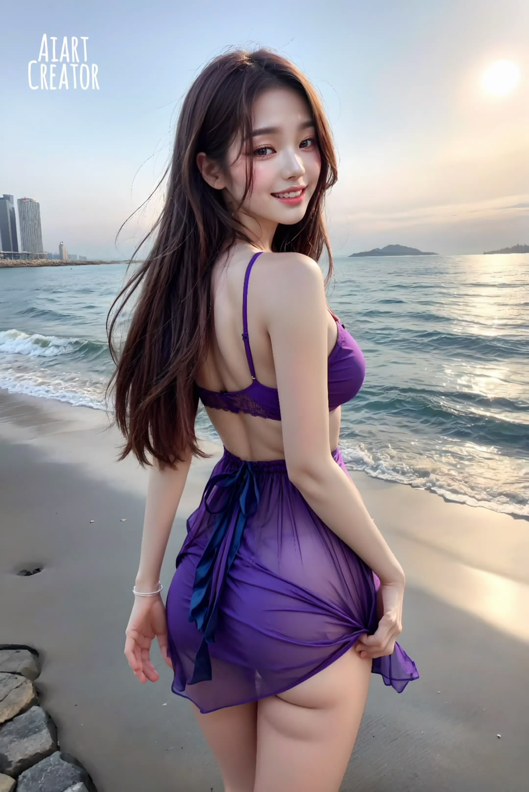 【Ai艺术】海云台海滩泳装模特