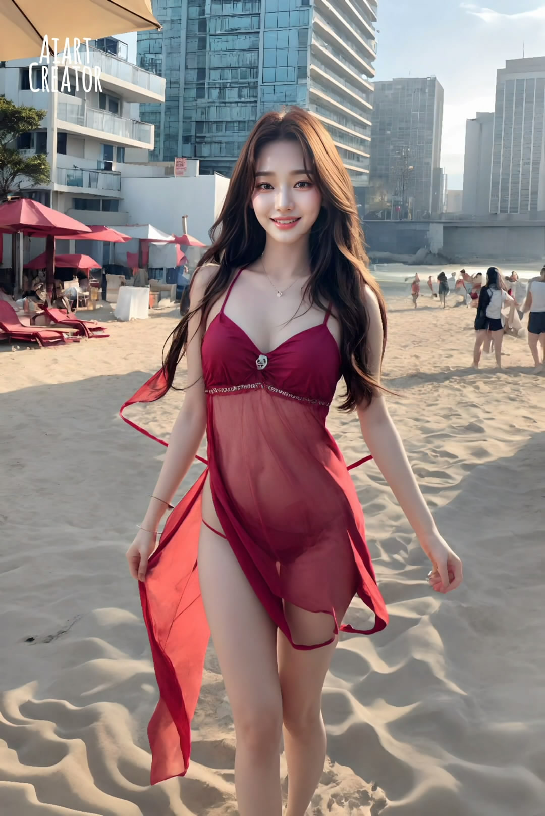 【Ai艺术】海云台海滩泳装模特